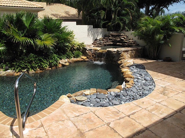 Florida Pool Professionals bonita springs pool waterfall rock feature